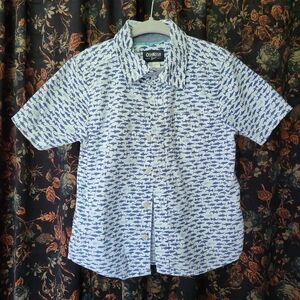 💙 3 for $10 💙 OshKosh B'gosh Kids Shark Print Short Sleeve Buttondown Shirt 5T